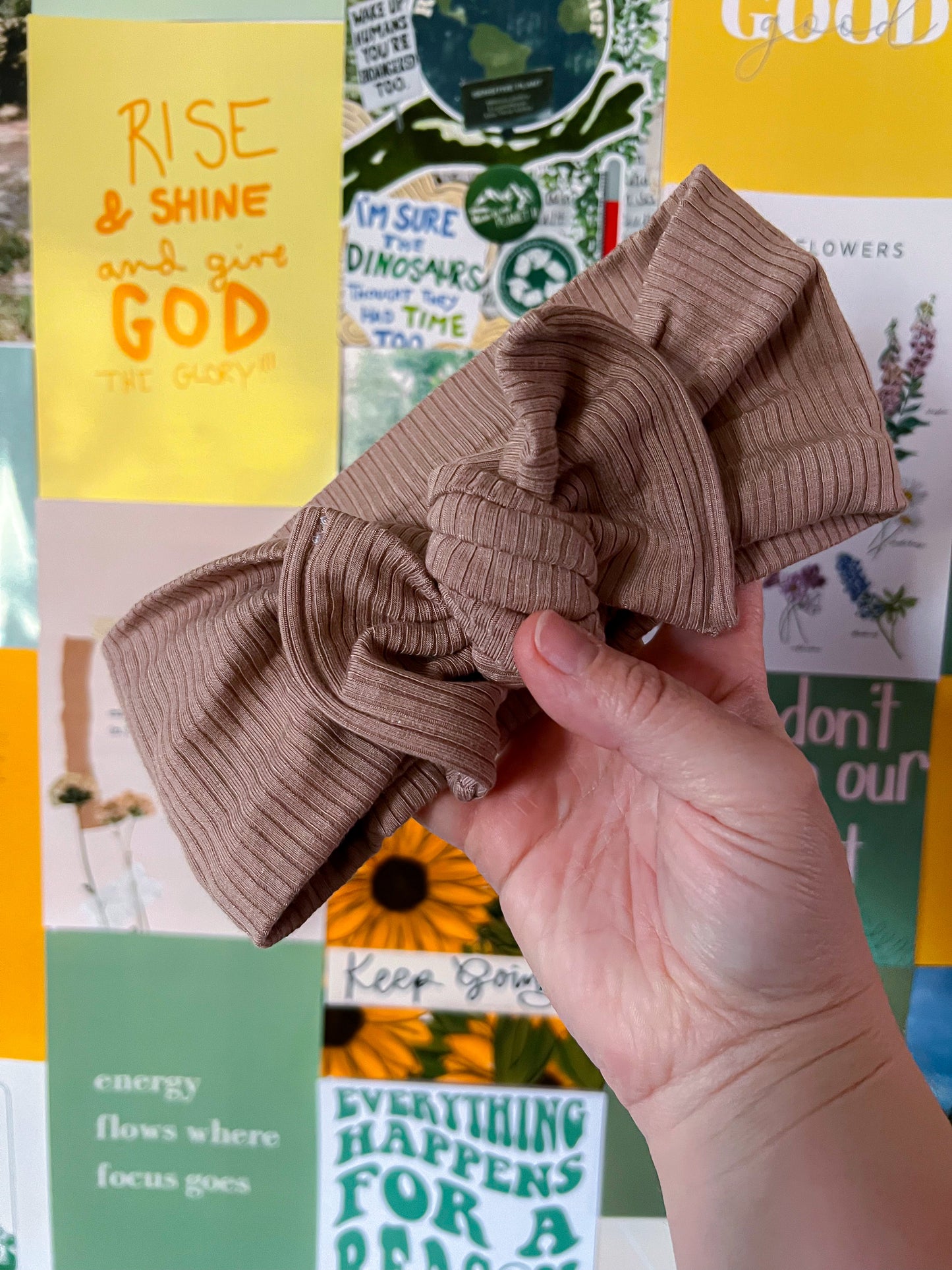 Khaki Chunky Bow