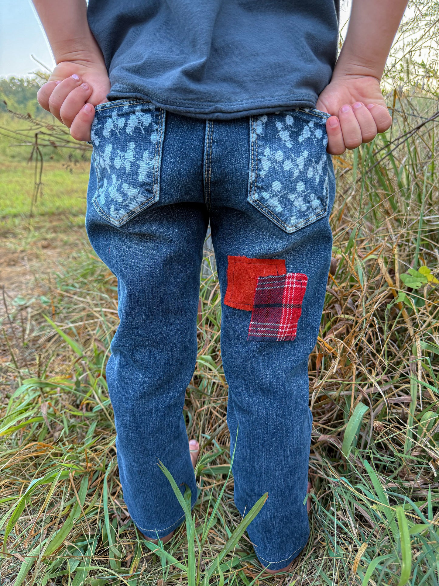 Pumpkin Floral Denim