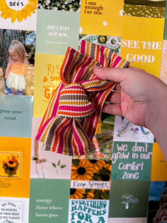 Cozy Stripes Chunky Bow